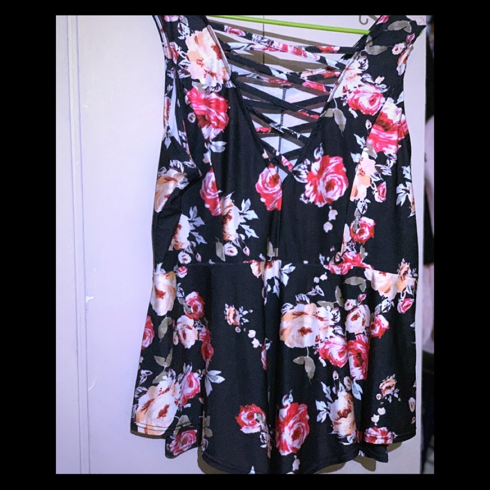 Floral plus size romper
